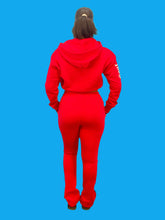 Load image into Gallery viewer, REDFOX "TRUST YOUR SOUL" FLEECE CROP JACKET W/ STACKED PANTS (RED)