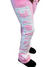 Load image into Gallery viewer, REDFOX RHINESTONE "EXCLUSIVE" CROP HOODIE/STACKED FLEECE PANTS SET (PINK)