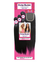 Load image into Gallery viewer, JANET COLLECTION REMY ILLUSION NEW YAKY 3PC(18,20,22)4x4 CLOSURE