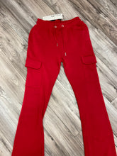 Load image into Gallery viewer, REDFOX WOMEN'S FLEECE STACKED PANTS W/ CARGO POCKETS (RED)