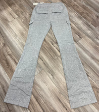 Load image into Gallery viewer, REDFOX WOMEN'S FLEECE STACKED PANTS W/ CARGO POCKETS (HEATHER GREY)