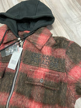 Load image into Gallery viewer, JORDAN CRAIG SYIP ZIPDOWN FLANNEL SHACKET W/ HOOD (RED)