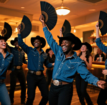 Load image into Gallery viewer, 'BOOTS ON THE GROUND' LARGE FOLDING CLACKING FANS