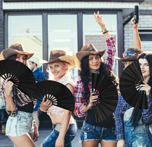 Load image into Gallery viewer, 'BOOTS ON THE GROUND' LARGE FOLDING CLACKING FANS