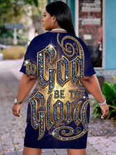 Load image into Gallery viewer, WOMEN'S PLUS SIZE "TO GOD BE THE GLORY" PRINT DRESS IN STORES NOW