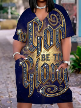 Load image into Gallery viewer, WOMEN'S PLUS SIZE "TO GOD BE THE GLORY" PRINT DRESS IN STORES NOW