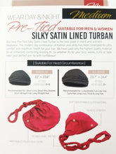 Load image into Gallery viewer, Black Ice Pre-Tied Silky Satin Lined Turban M/L