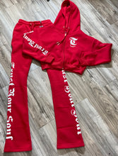 Load image into Gallery viewer, REDFOX "TRUST YOUR SOUL" FLEECE CROP JACKET W/ STACKED PANTS (RED)