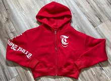 Load image into Gallery viewer, REDFOX "TRUST YOUR SOUL" FLEECE CROP JACKET W/ STACKED PANTS (RED)