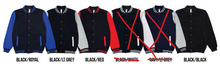 Load image into Gallery viewer, ACCESS MEN'S VARSITY JACKET (BLACK/RED)