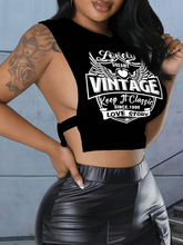 Load image into Gallery viewer, WOMEN'S GRAPHIC T-SHIRT VEST WITH SIDES CUT OUT