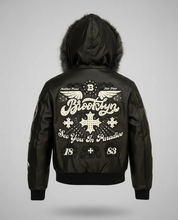 Load image into Gallery viewer, JORDAN CRAIG BROOKLYN BOMBER JACKET W/ HOOD (BLACK)