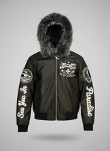Load image into Gallery viewer, JORDAN CRAIG BROOKLYN BOMBER JACKET W/ HOOD (BLACK)