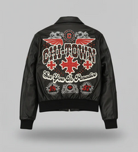 Load image into Gallery viewer, JORDAN CRAIG CHICAGO RHINESTONE BOMBER JACKET (BLACK)