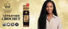 Load image into Gallery viewer, HARLEM 125 LUX GOLD AIR FEATHER CROCHET DEEP 18" #1B