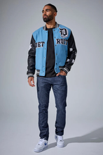Load image into Gallery viewer, JORDAN CRAIG D-TOWN VARSITY JACKET (LION BLUE)
