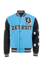 Load image into Gallery viewer, JORDAN CRAIG D-TOWN VARSITY JACKET (LION BLUE)