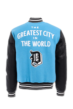 Load image into Gallery viewer, JORDAN CRAIG D-TOWN VARSITY JACKET (LION BLUE)