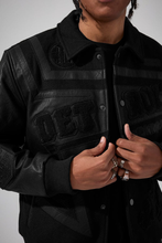 Load image into Gallery viewer, JORDAN CRAIG TRACKSTAR VARSITY JACKET (BLACKOUT)