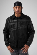 Load image into Gallery viewer, JORDAN CRAIG TRACKSTAR VARSITY JACKET (BLACKOUT)
