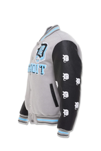 Load image into Gallery viewer, JORDAN CRAIG D-TOWN VARSITY JACKET (LION GREY)