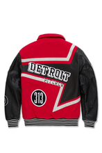 Load image into Gallery viewer, JORDAN CRAIG TRACKSTAR VARSITY JACKET (RED)