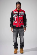 Load image into Gallery viewer, JORDAN CRAIG TRACKSTAR VARSITY JACKET (RED)