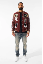 Load image into Gallery viewer, JORDAN CRAIG FALLEN ANGELS VARSITY JACKET (CHOCOLATE)