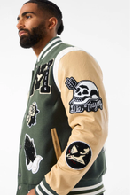Load image into Gallery viewer, JORDAN CRAIG FALLEN ANGELS VARSITY JACKET (PINE)