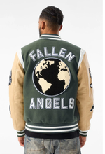 Load image into Gallery viewer, JORDAN CRAIG FALLEN ANGELS VARSITY JACKET (PINE)