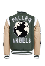 Load image into Gallery viewer, JORDAN CRAIG FALLEN ANGELS VARSITY JACKET (PINE)
