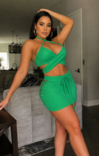 Load image into Gallery viewer, WOMEN'S SUMMER HALTER/SKIRT 2PC SET IN STORES NOW! (GREEN)