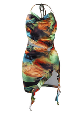 Load image into Gallery viewer, WOMEN'S HALTER SLIT RIBBON DRESS