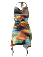 Load image into Gallery viewer, WOMEN'S HALTER SLIT RIBBON DRESS