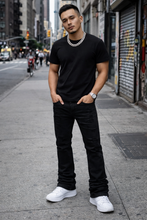 Load image into Gallery viewer, JORDAN CRAIG STACKED JEANS WITH SHREDS JTF934R (BLACK)