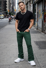 Load image into Gallery viewer, JORDAN CRAIG STACKED JEANS WITH SHREDS JTF934R (HUNTER GREEN)