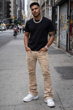 Load image into Gallery viewer, JORDAN CRAIG STACKED JEANS WITH SHREDS JTF934R (KHAKI)
