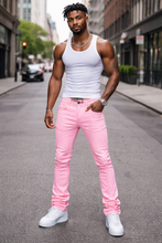 Load image into Gallery viewer, JORDAN CRAIG STACKED JEANS WITH SHREDS JTF934R (PINK)