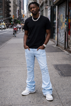 Load image into Gallery viewer, JORDAN CRAIG STACKED JEANS WITH SHREDS JTF934R (SKY BLUE)