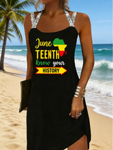 Load image into Gallery viewer, JUNETEENTH "KNOW YOUR HISTORY" DRESS