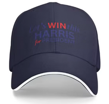 Load image into Gallery viewer, LET'S WIN THIS HARRIS FOR PRESIDENT UNISEX ADJUSTABLE HAT IN STORES NOW