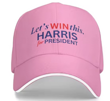 Load image into Gallery viewer, LET'S WIN THIS HARRIS FOR PRESIDENT UNISEX ADJUSTABLE HAT IN STORES NOW