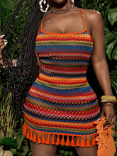 Load image into Gallery viewer, WOMEN'S KNIT DRESS WITH TASSLES
