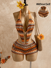 Load image into Gallery viewer, WOMEN'S BACKLESS HALTER NECK TIE JUMPSUIT