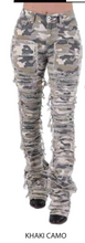 Load image into Gallery viewer, RED FOX WOMEN'S STACKED FRAYED HEAVY TWILL PANTS PA4416 (KHAKI CAMO)