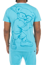 Load image into Gallery viewer, HUSTLE GANG "Papa Bell" Knit &amp; "Crawfords" Short Set (Bachelor Button)