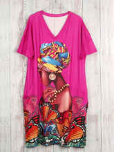 Load image into Gallery viewer, WOMEN'S PLUS SIZE "AFRICAN WOMAN" PRINT DRESS