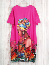 Load image into Gallery viewer, WOMEN'S PLUS SIZE "AFRICAN WOMAN" PRINT DRESS