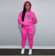 Load image into Gallery viewer, WOMEN'S 2pc PINK PRINT HOODIE &amp; JOGGER SET (PINK) IN STORES NOW!