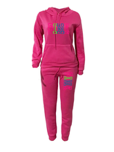 Load image into Gallery viewer, WOMEN'S 2pc PINK PRINT HOODIE &amp; JOGGER SET (PINK) IN STORES NOW!